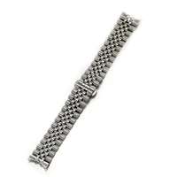 22mm 316l stainless steel solid curved end jubilee butterfly buckle watch band strap suitable for seiko skx007 watch