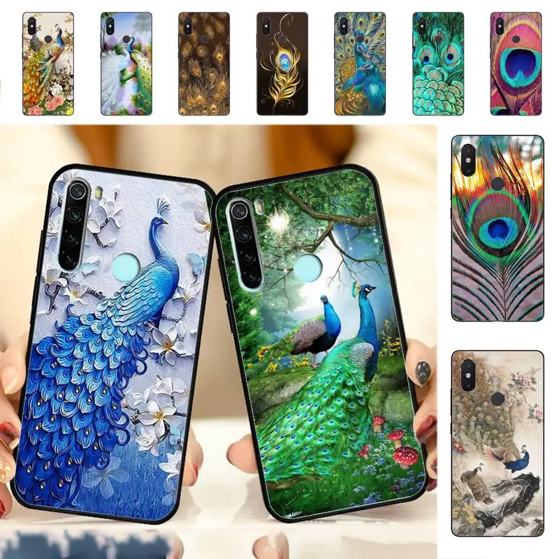 

YNDFCNB peacock feather Phone Case for RedMi note 4 5 7 8 9 pro 8T 5A 4X case