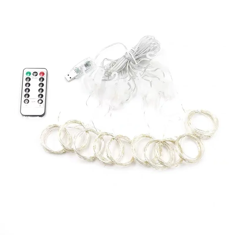

3M LED Curtain Fairy Lights Remote Control USB String Lights Christmas Decoration For Home Bedroom Wedding Party Holiday Lights.