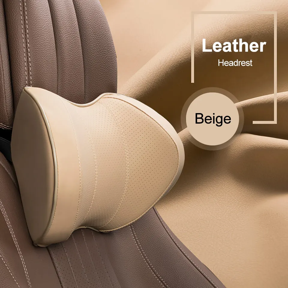 Beige Leather LOEN, новая функциональная подушка для шеи из пены с эффектом памяти, u-образная подушка для путешествий, Автомобильная подушка для шеи, подушка для отдыха, подушка для сиденья, для путешествий, для дома, офиса - Цвет: Beige Leather
