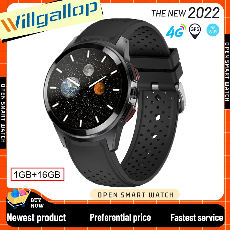 

Умные часы Willgallop LT10, 4G, 1 Гб + 16 ГБ, камера 8 Мп, Wi-Fi, GPS, SIM-карта, голосовой помощник ии, спортивный браслет для подключения Android, IOS