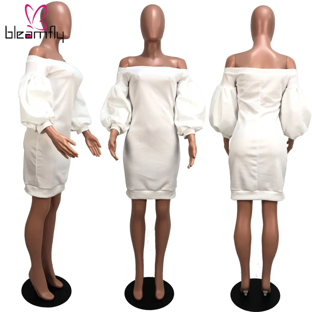 Сексуальные платья с открытыми плечами женские вырезом лодочкой и рукавами