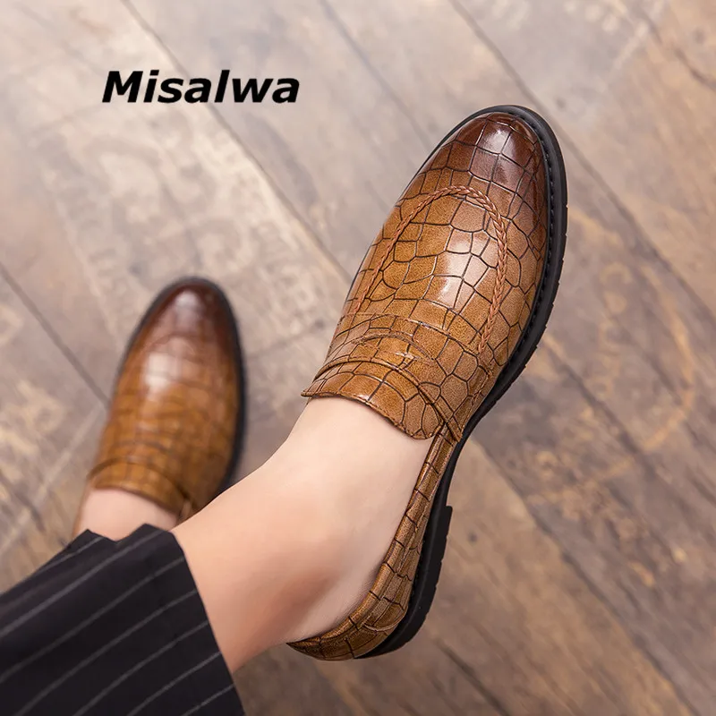 Misalwa с узором крокодиловая кожа Сезон весна-осень Кожаная мужская модельная