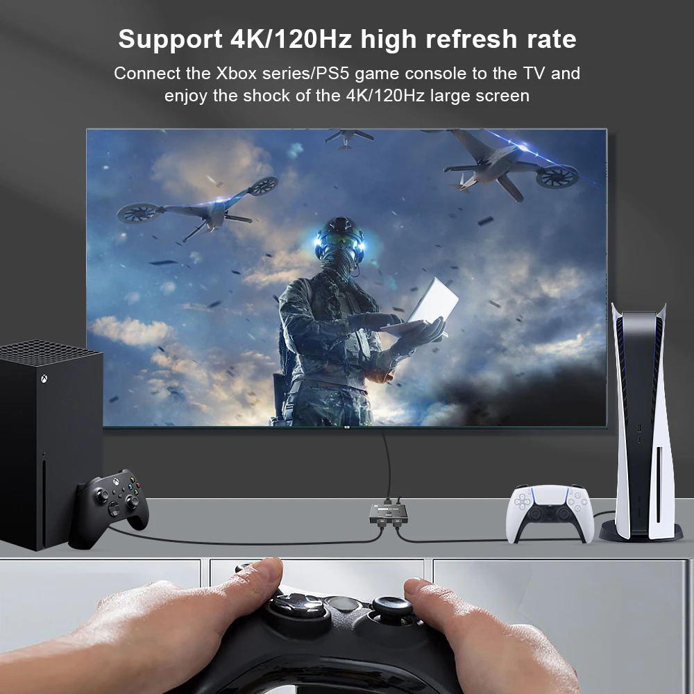 8K HDMI-совместимый 2 1 направленный переключатель Ультра высокая скорость 48 Гбит/с HD