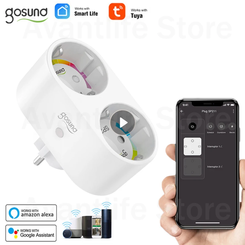 

Умная розетка Gosund Tuya 2 в 1 с поддержкой Wi-Fi и дистанционным управлением