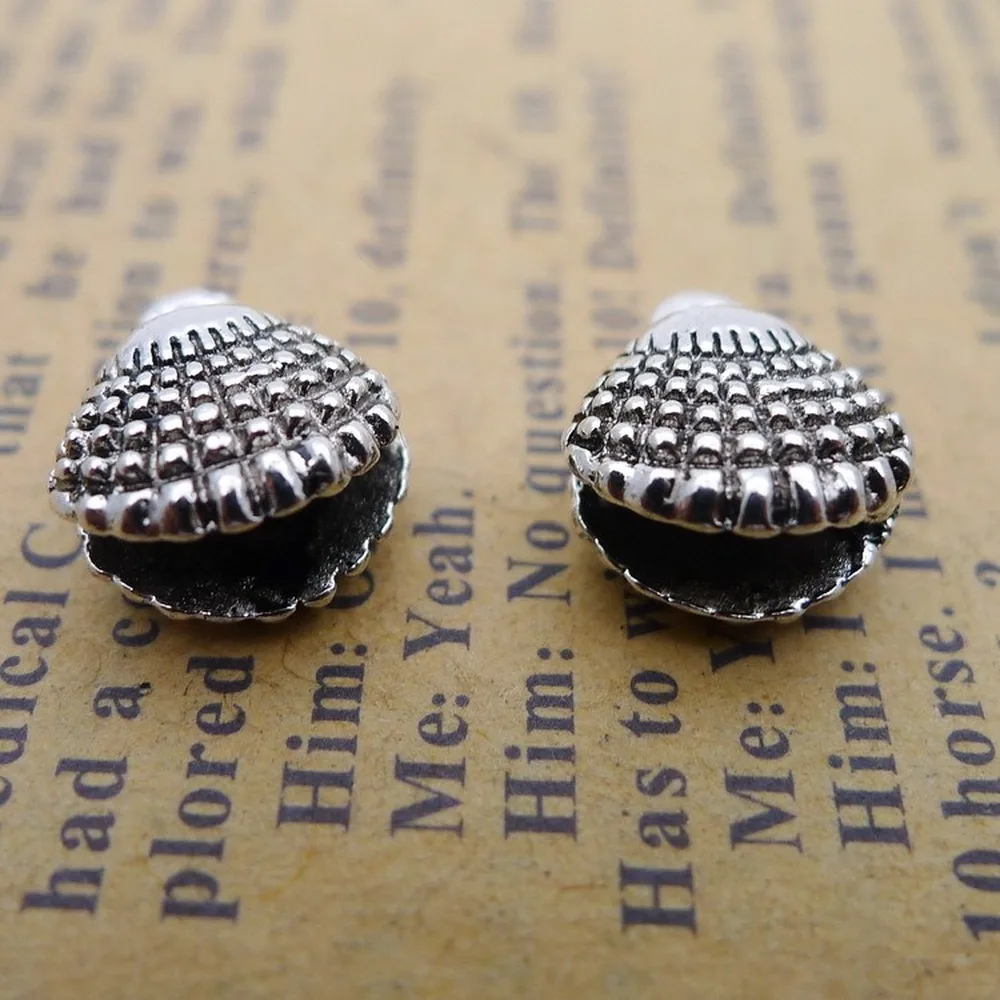 

150pcs Shell Charms 10mm x 12mm DIY Jewelry Making Pendant antique silver color