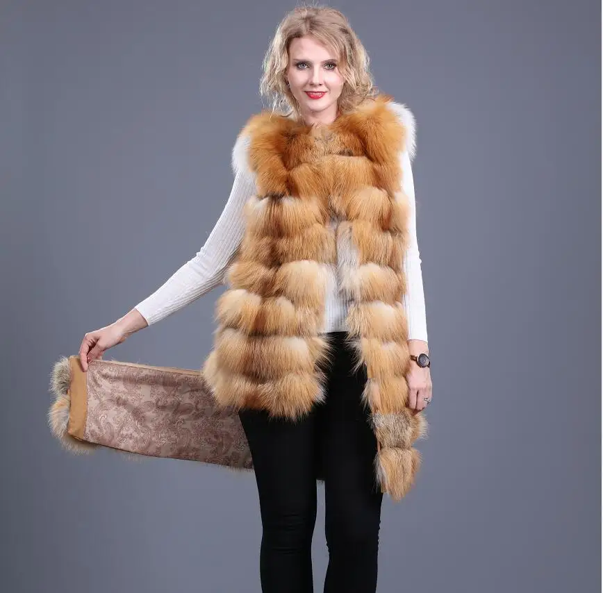 Новинка кожаный жилет из травы Женский легкий с мехом животного теплый модный