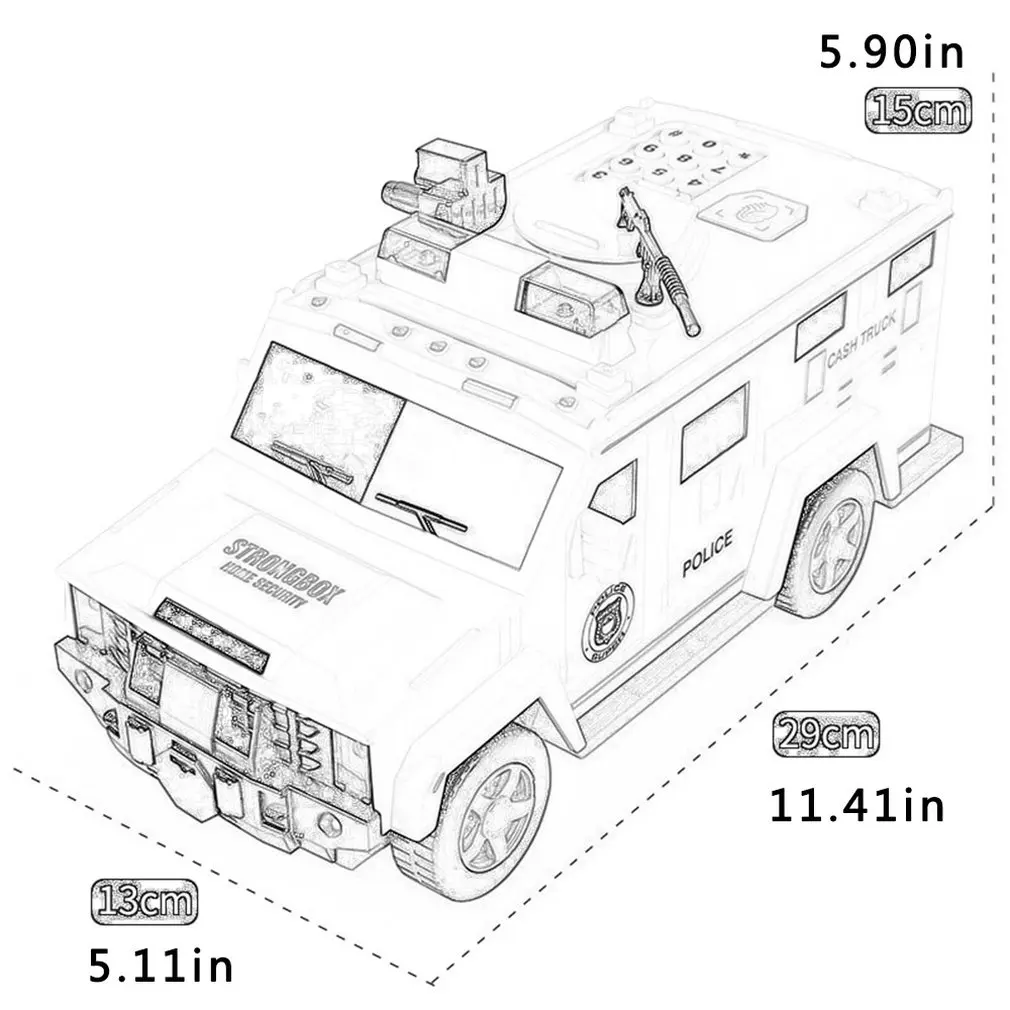 

Banknote Car Auto-rolling Money Password Fingerprint Piggy Bank Child Boy Piggy Box Creative Piggy Bank
