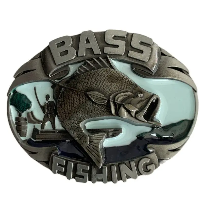 Retail Fashion Men Cool 3D Silver Fish Belt Buckle With Oval Metal Woman Man Buckles Jewelry Accessories Fit 1.57in Wideth | Дом и сад