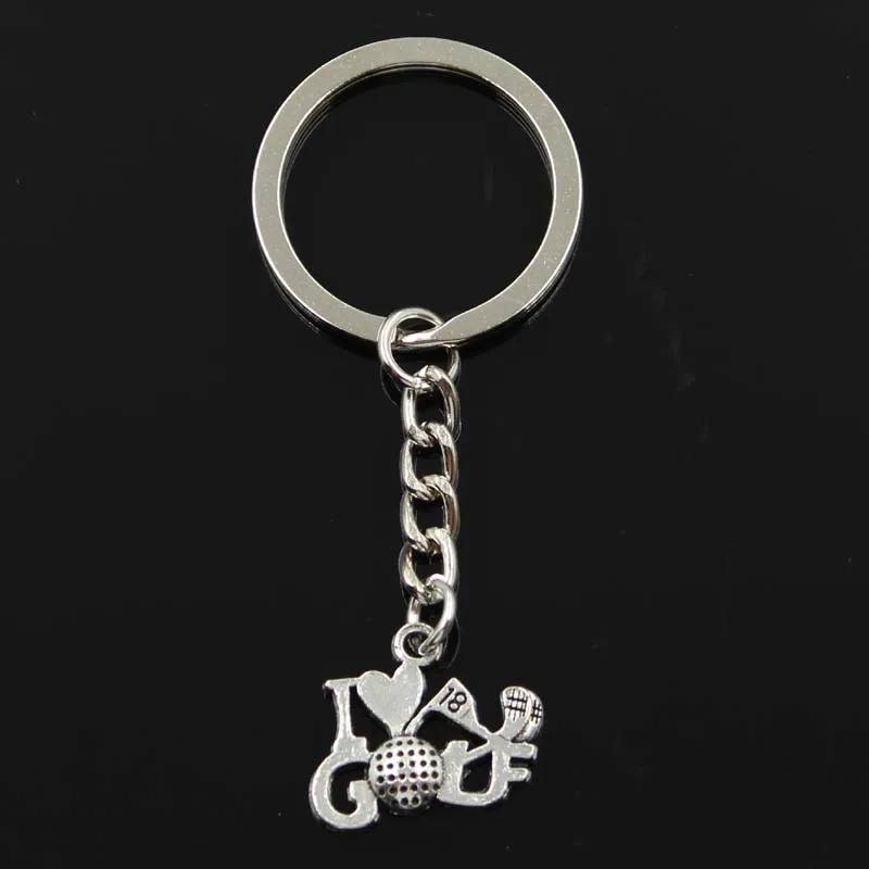 Модный брелок 17x22 мм I Love Golf подвески из серебра мужские ювелирные изделия DIY для