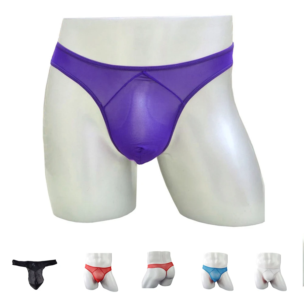 Сексуальные мужские прозрачные трусики стринги с трехмерным вырезом сетчатые