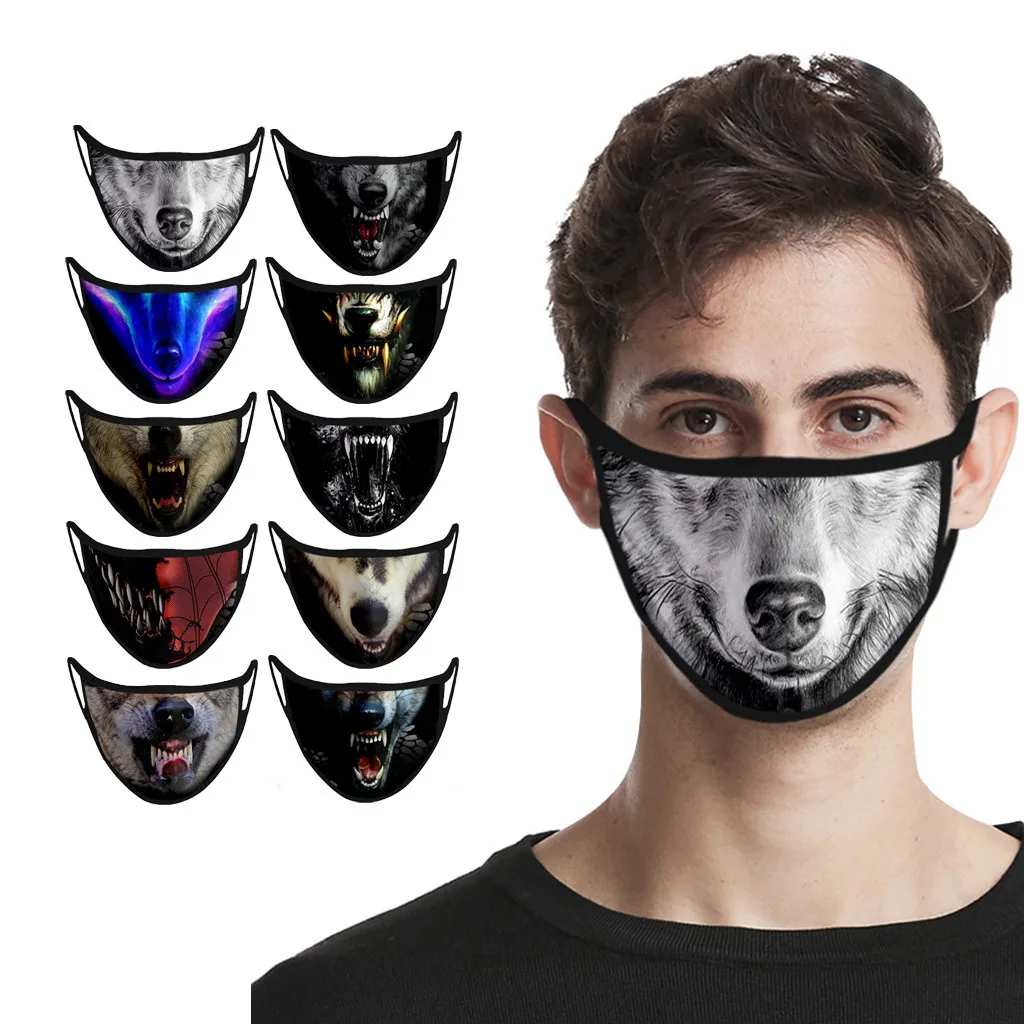 Вечерние Маски для рта на Хэллоуин маски лица моющиеся ушные респираторы