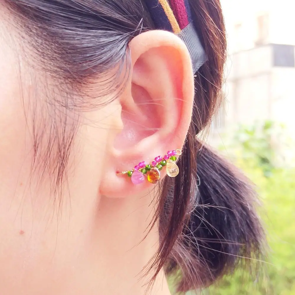 Оригинальные многоярусные Висячие диопсиды Lab-Creed Rubys серьги ручной работы