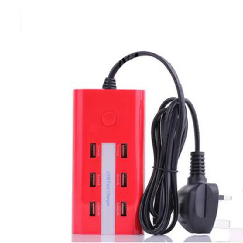 Штепсельная вилка США/ЕС/Великобритании 6 usb портов для зарядки 5А розетки