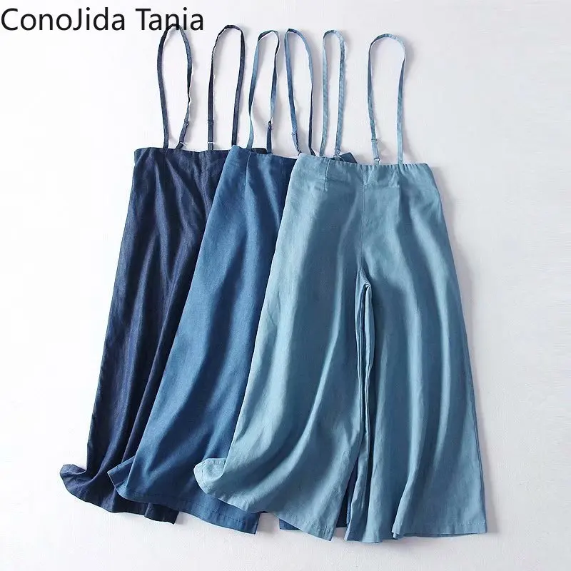 

Корейские женские летние новые простые свободные облегающие джинсовые брюки из тенселя с широкими штанинами