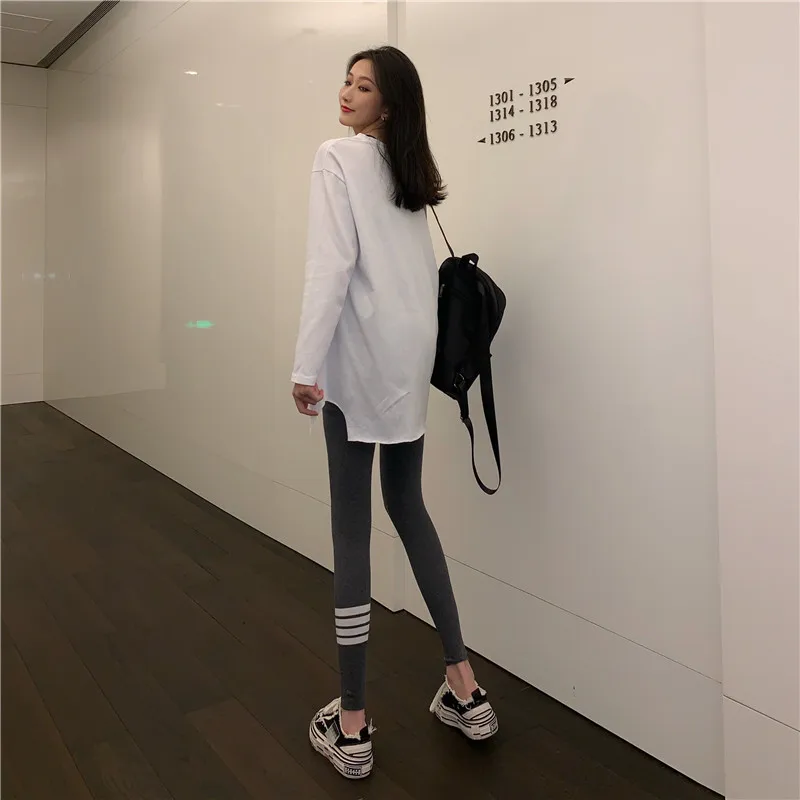 Women Loose T-shirt Long Sleeve 2020 Spring Summer New Fashion Female Streetwear Casual Big Size Hole White Tshirts Tops | Женская