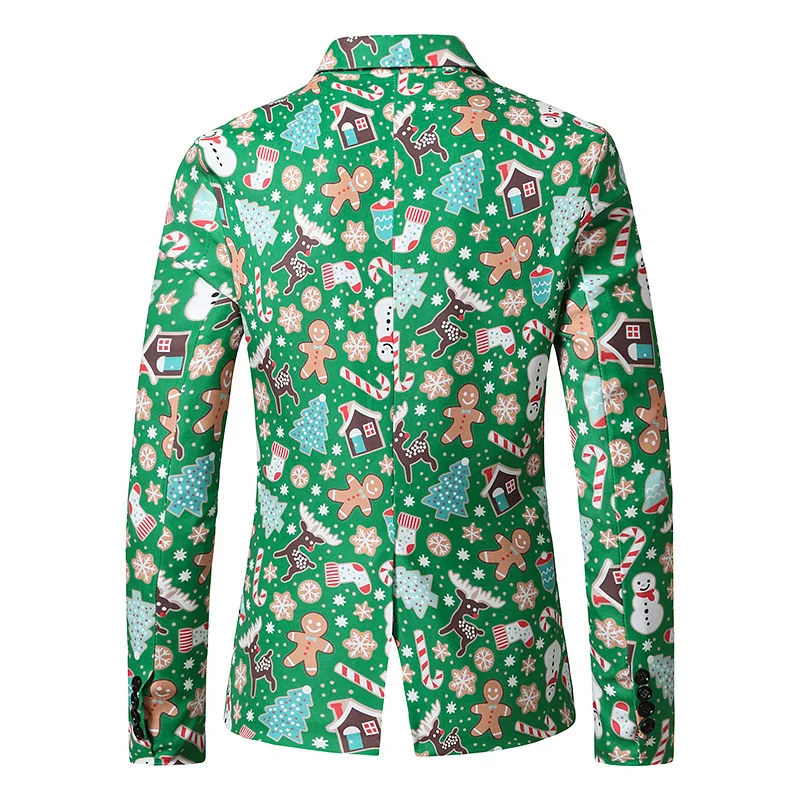 

New Year Dress Christmas Suits 2021 Autumn and Winter New Men's Gift Fashion Personality Santa Snowman Printed Jacket Size S-2XL