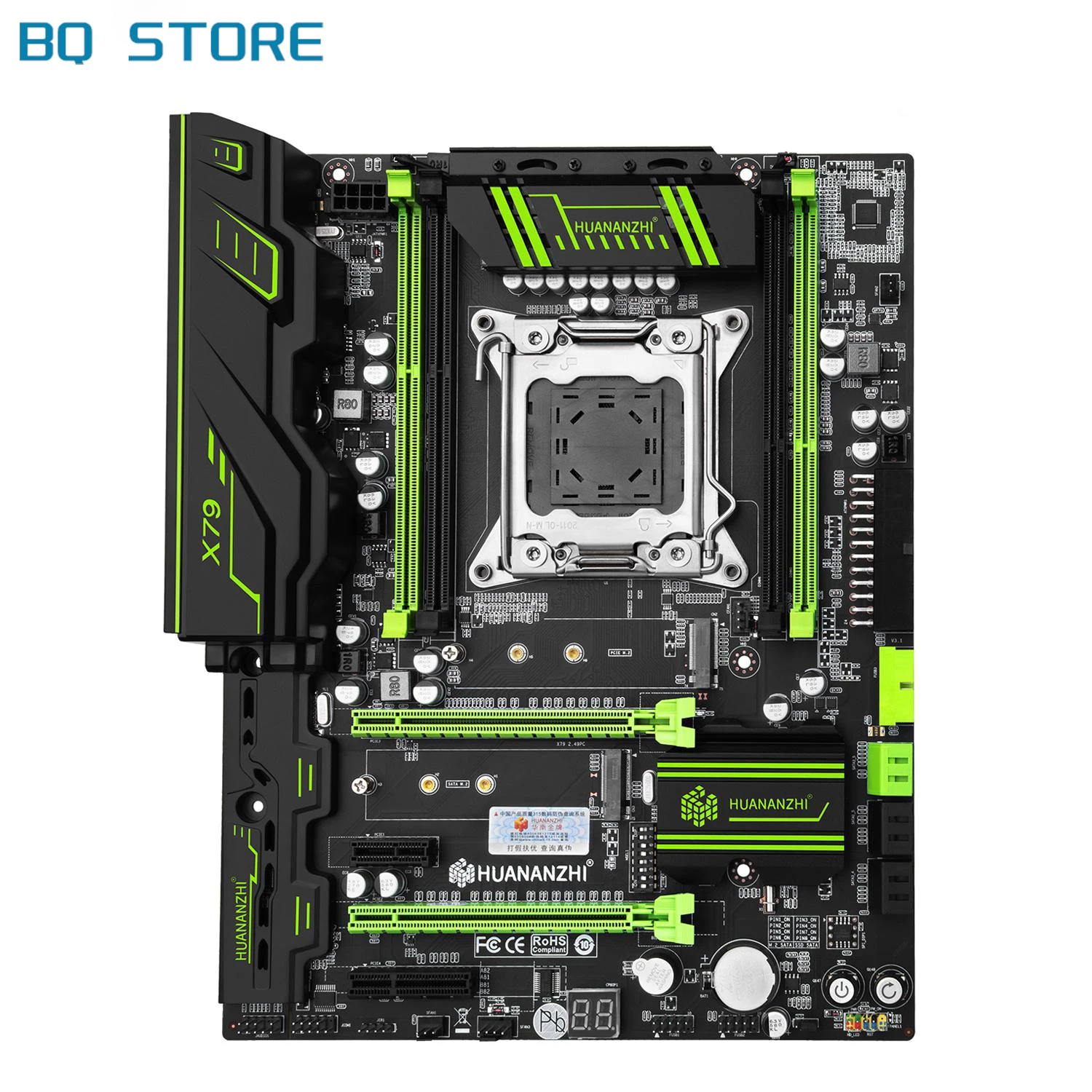 Материнская плата HUANANZHI X79 GREEN LGA2011 ATX USB3.0 SATA3 PCI E NVME M.2 SSD с поддержкой памяти REG ECC и