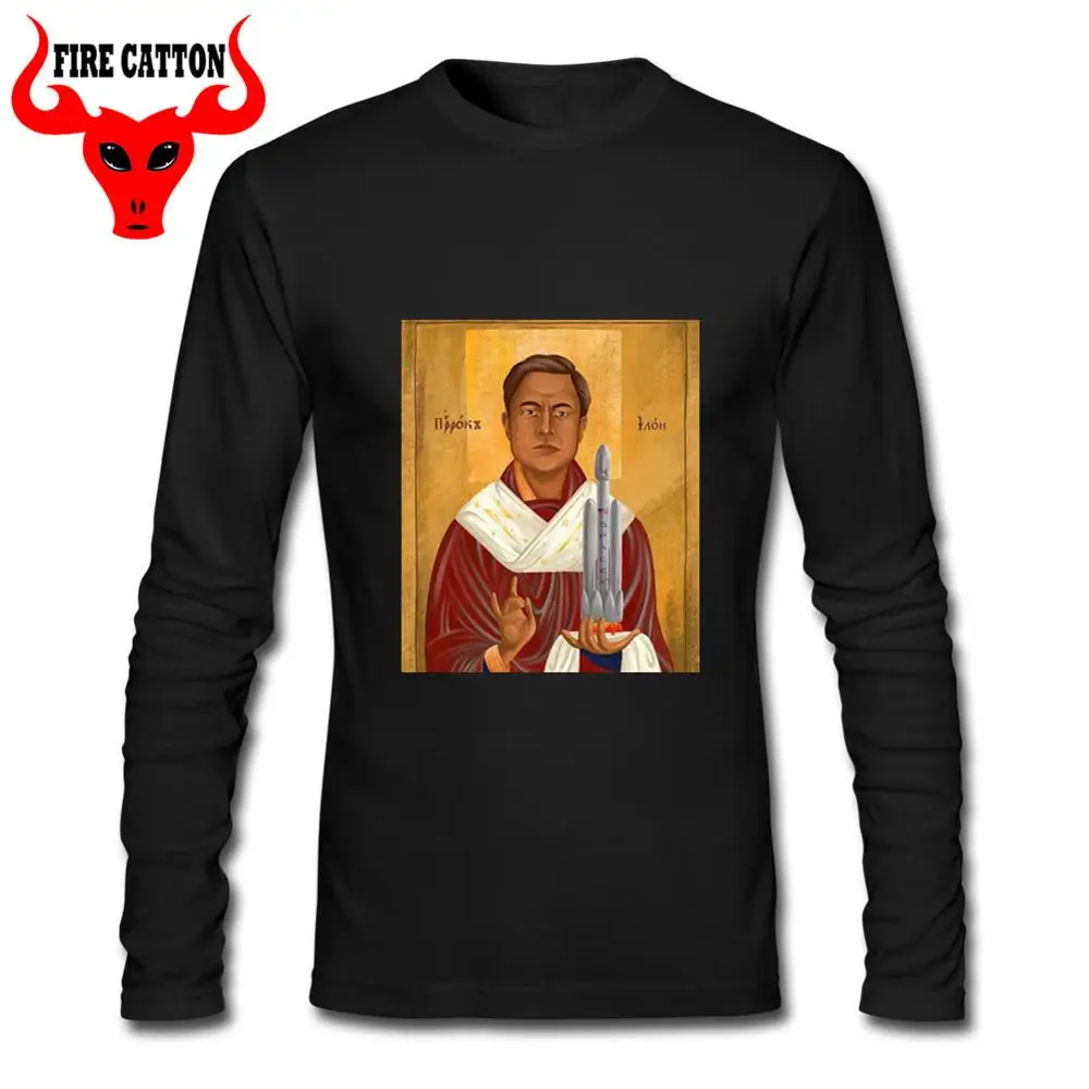 Винтажная Футболка Saint Elon Musk Мужская футболка с длинным рукавом SpaceX Space X teeshirt Tesla