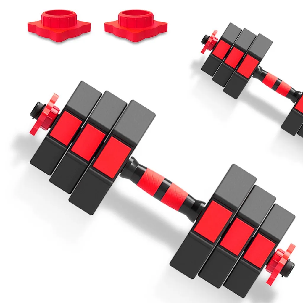 

30Kg Adjustable Dumbbell Barbell Set 2-in-1 Octagon Dumbbell with Connecting Rod Heavy Duty Weightlifting Barbell Kit