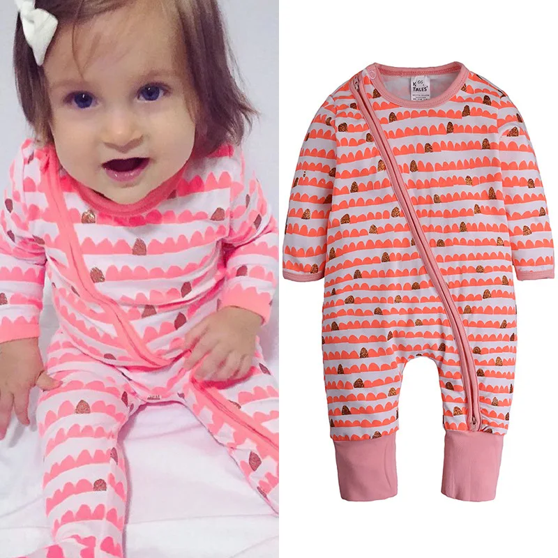 Romper Baby Girl Pattern 0-18M Born Boy Zipper Cotton Child Boys Clothes Spring Autumn Newborn Infant Jumpsuits | Детская одежда и