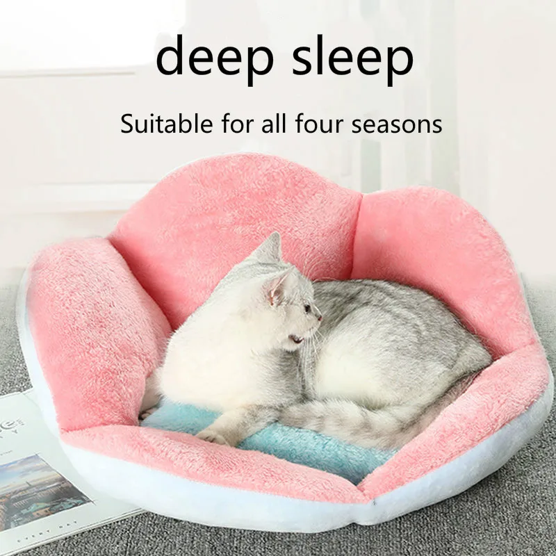 Осенне зимняя круглая мягкая кошачья кровать подушка для кошек роскошная
