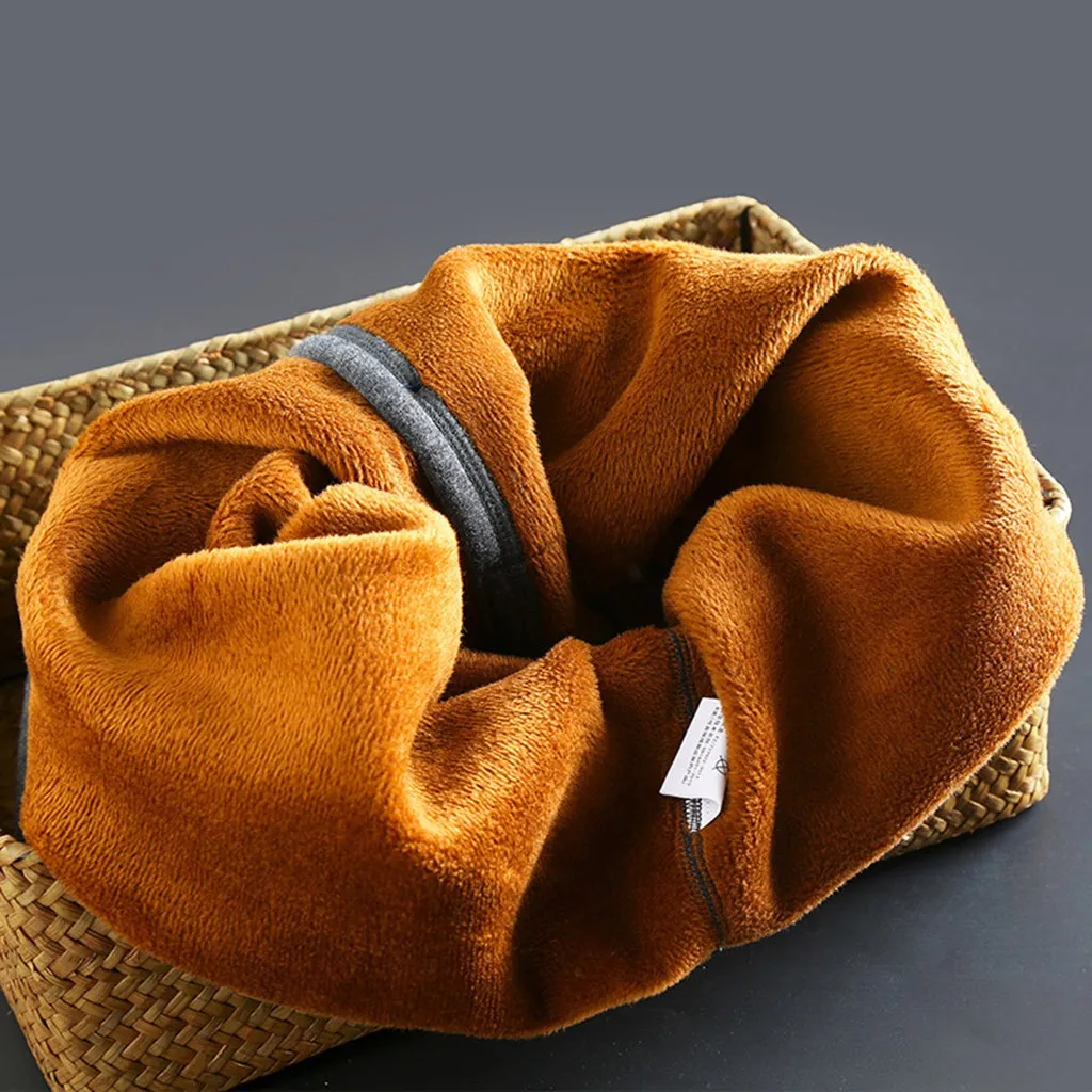 

2019 New Men's Pant Winter Wool Knee Warm Pant Plush Thickened Leggings Pure Color Trouser free shipping free shipping