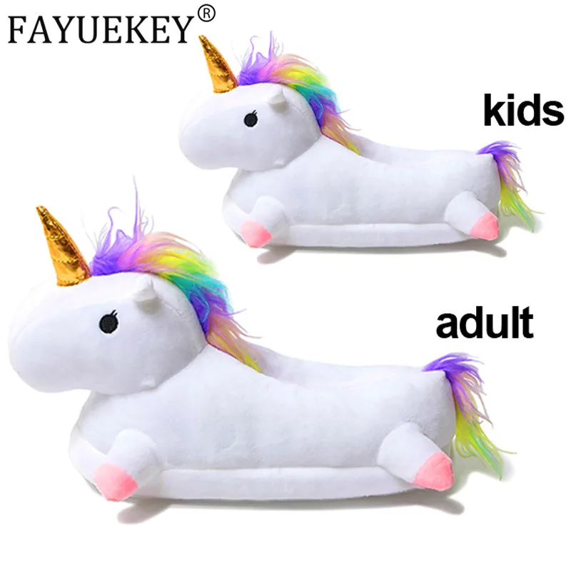 Тапочки с радужным единорогом милые домашние тапочки для маленьких девочек и