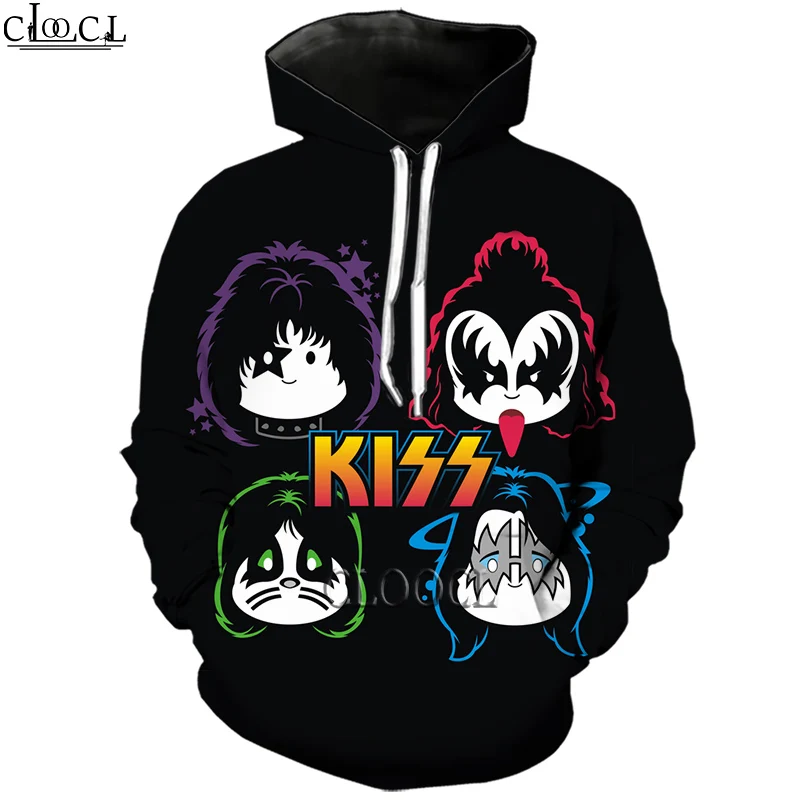 

HX Newest Rock Singer KISS Band 3D Print Fashion Hoodie Harajuku Streetwear Men Women Tracksuit Autumn Tops Drop Shipping