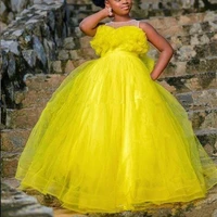 yellow flower girl dress little girls pageant dresses toddler ball gown floor length cheap first communion gowns