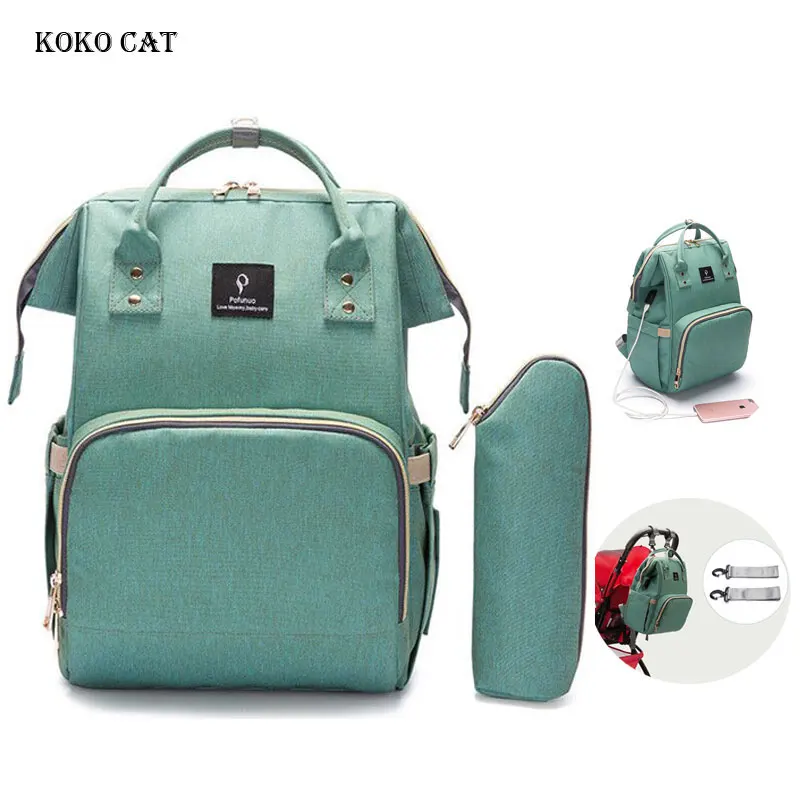 Новый вместительный рюкзак для беременных женщин Дорожная сумка подгузников с USB