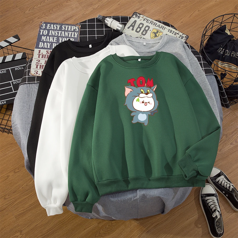 

Casual Harajuku Kawaii Graphic Printing Women Sweatshirt Hoodies Cute Funny Long-sleeved Pullover Crewneck Loose Korean Clothes
