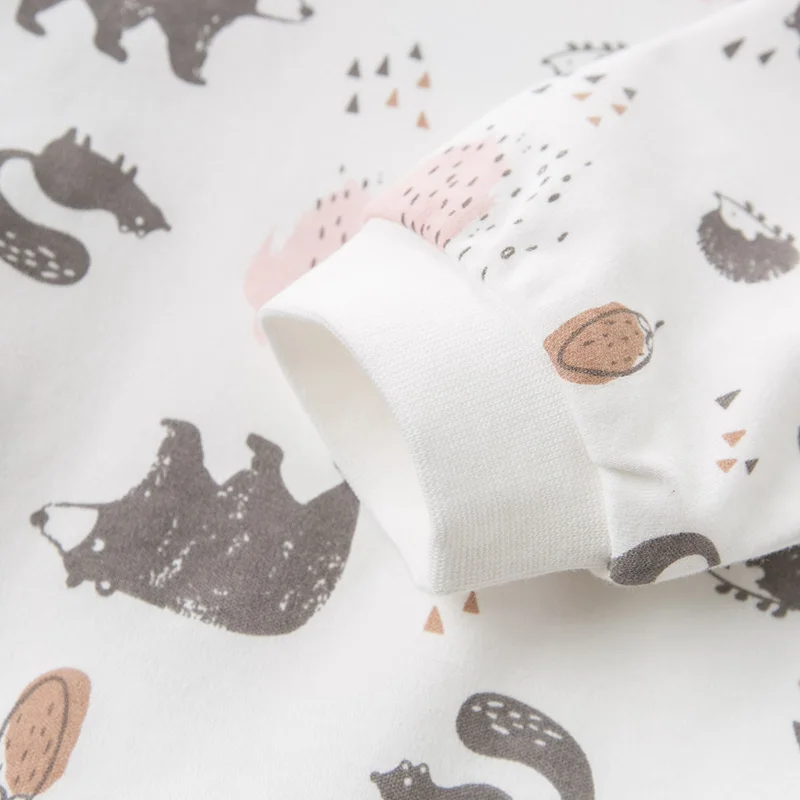 Dave bella/DB12190 Осенняя Пижама для девочек с мультяшным рисунком детское нижнее белье