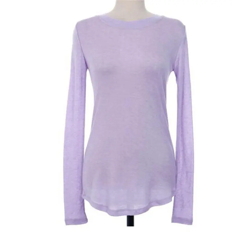 

HziriP 2020 New Spring Summer Loose Solid Full Sleeve Slim T shirt Women Casual Basic Bottoming Shirt Tops T-shirt Vestidos