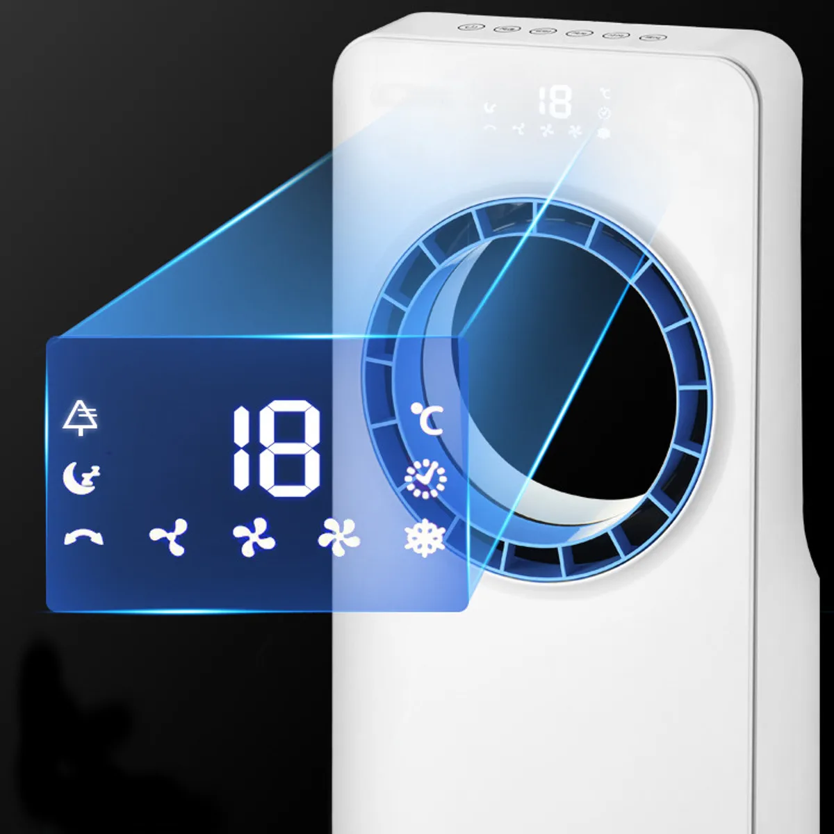 

220V Cold Remote Control Bladeless Cooling Fan Ultraquiet Electric Air Conditioner Timer 3 Speed Home Office Use + 5 Refrigerant