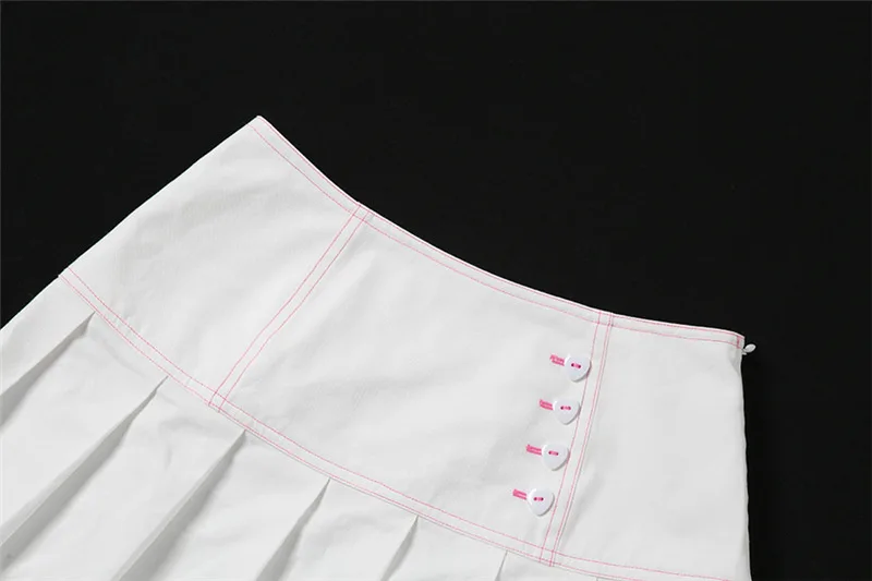 

Fashion Cute High Waisted White Solid Cotton Women A-Line Skirt Summer Casual Street Club Beach Wild Female Skirt New