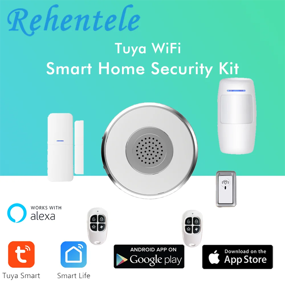 Умный дом Alexa Google Home Tuya Wi Fi Набор для безопасности дома хаб дверей окон датчик PIR 2