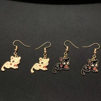 cute enamel cat dangle earrings for womens ear jewelry wedding earrings ladies girls women colorful earrings 2020