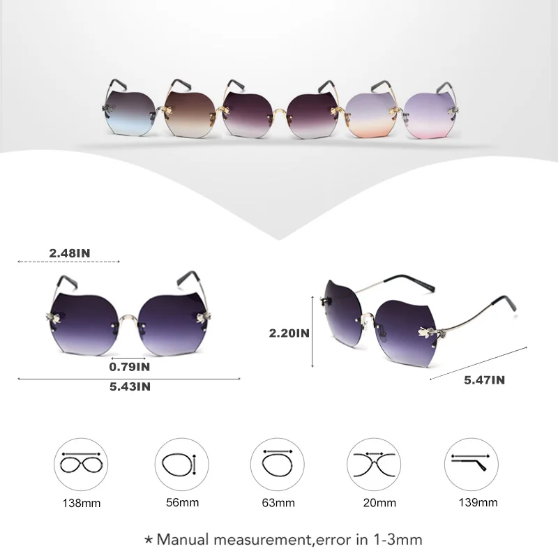 ROYAL GIRL 2020 New Fashion Ladies Sunglasses Brand Designer Flower Trimming Large Frame ss294 | Аксессуары для одежды