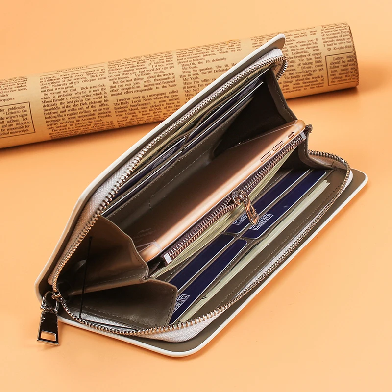 

Мужской клатч, бумажники, Удобные сумки, деловой бумажник на молнии, длинный стильный вместительный Классический роскошный бумажник для му...