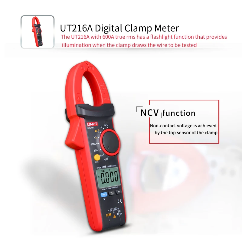 Цифровой клещи True RMS UT216A/UT216B/UT216C/UT216D 600A высокая частота Авто rangecurrent NCV автоматическое выключение lcd