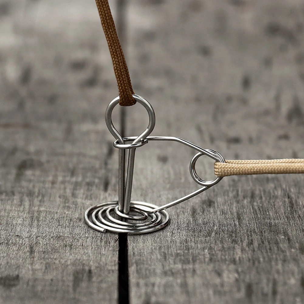 

1/2/4pcs Floor Spring Fishbone Anchor Tent Pegs Buckle Outdoor Canopy Deck Stakes Fixed Nails Camping Tent Accessories