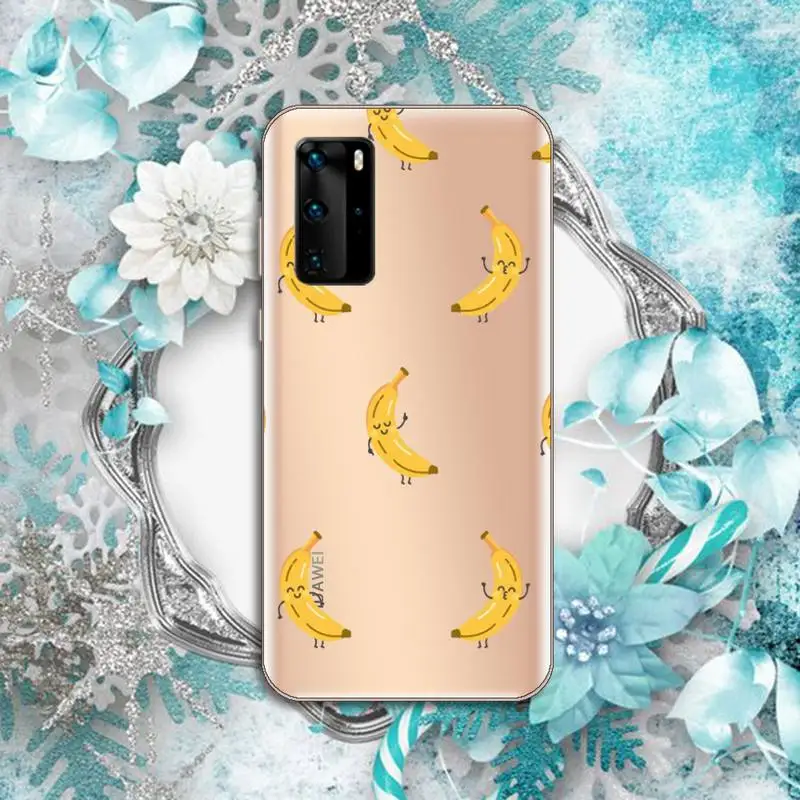 

Summer Banana cartoon fruit Phone Case Transparent for Huawei P honor 8 10i 20 30 40 smart 2019