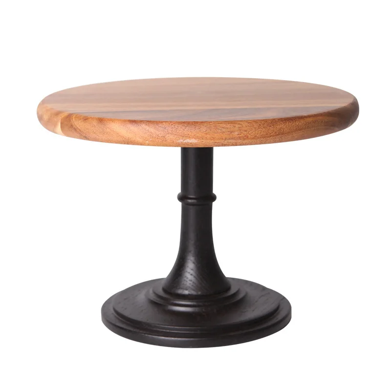 

Cake Plate Stand Wooden Plate High Base Cupcake Dish Party Filming Props Dessert Dish Wedding Tray Decoration Display
