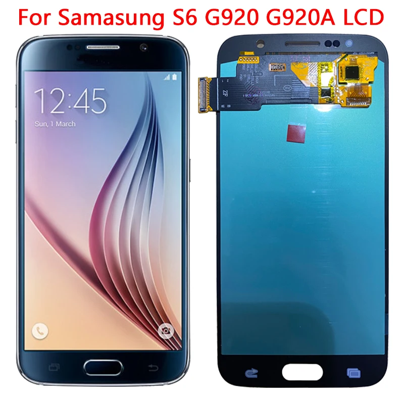 Купи ЖК-дисплей с рамкой 5, 1 ''G920 для Samsung Galaxy S6, ЖК-дисплей с сенсорным экраном в сборе для S6 SM-G920F, G920F, G920FD, оригинал за 2,434 рублей в магазине AliExpress