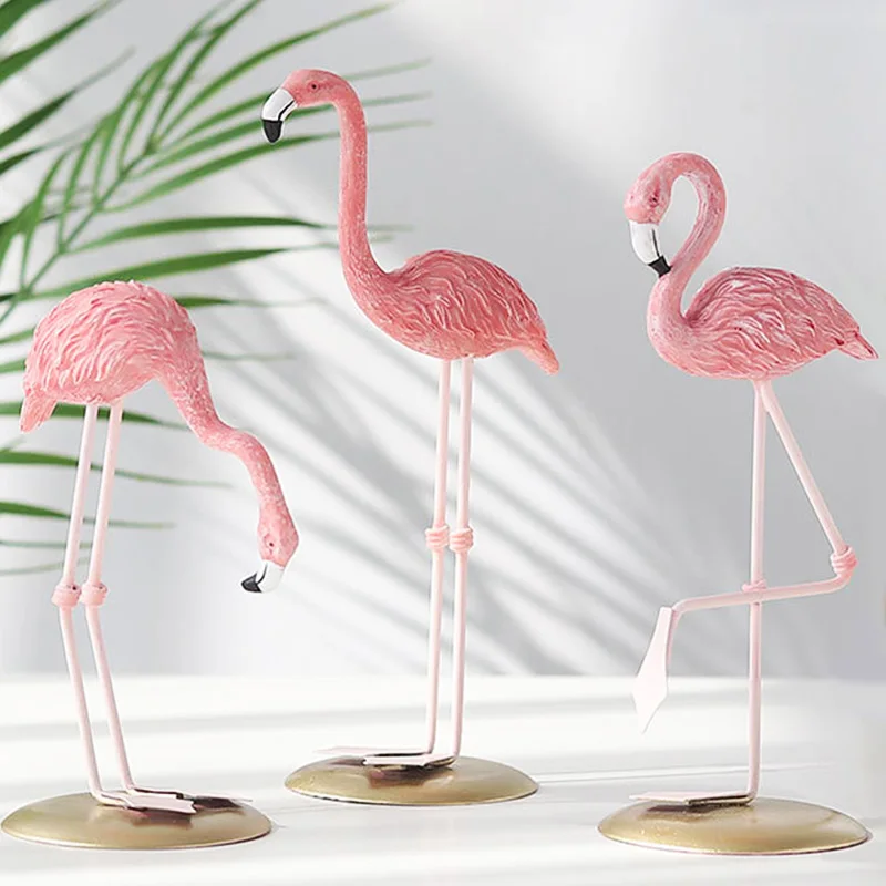 Скандинавский стиль фламинго домашний декор имитация смолы статуя животного для