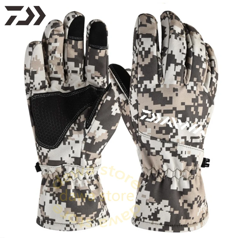 Толстые теплые зимние мужские перчатки с открытыми пальцами для рыбалки и игры в