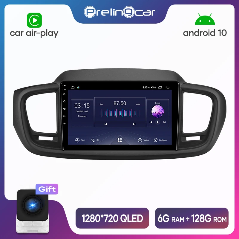 Автомагнитола Prelingcar Android 10 для Kia Sorento 2014-2017 мультимедийный видеоплеер