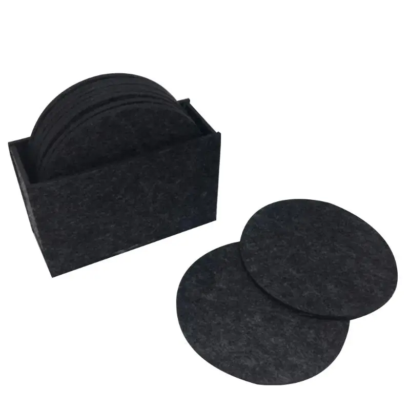 10Pcs Felt Drink Coaster Set with Holder Modern Decorative Coasters C63B | Дом и сад