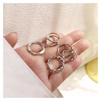 5pcsset golden silver color metal open concise rings irregular spiral finger jewelry women girl fashion accessories for friends